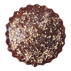 Top view of glazed and sprinkled pie