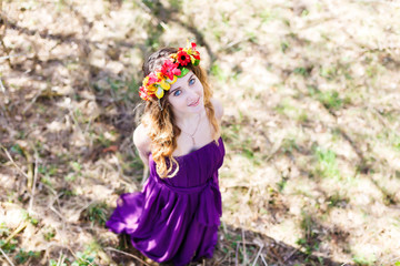 Beautiful girl in a forest