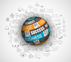 flat design and hand drawn concepts for business success