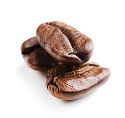 Coffee beans isolated on white
