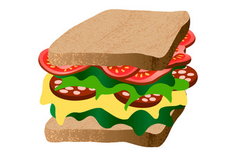 Vector illustration. Sandwich.