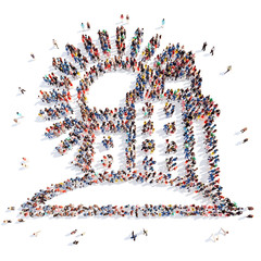 people in the form of  city.