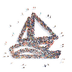 people in the form of a yacht.