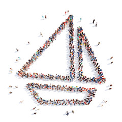 people in the form of a yacht.