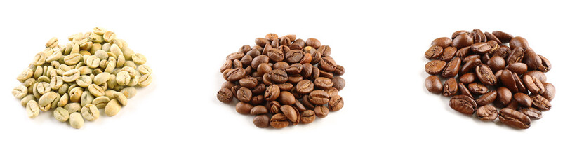 Coffee beans isolated on white