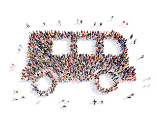 people in the form of car.