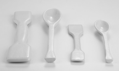 Laboratory spatulas isolated on white