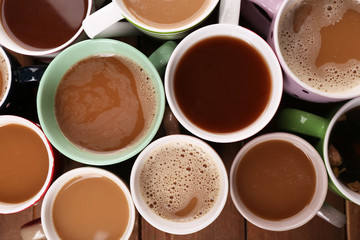 Obraz na płótnie Canvas Cups of cappuccino, closeup