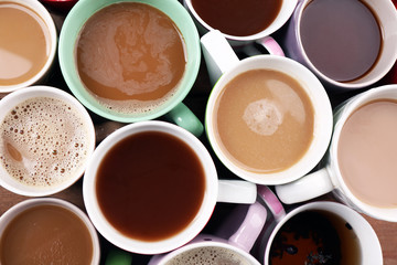 Cups of cappuccino, closeup