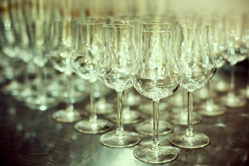 Shiny High Glasses Ready for Drinks