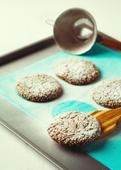 Healthy Fresh Baked Cookies on Baking Tray