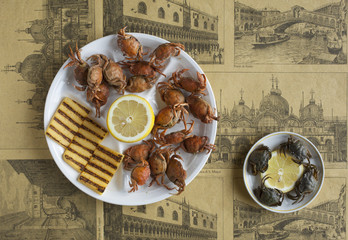 italian food: moeche with polenta © genoapixel