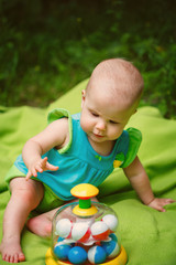 Adorable Toddler Baby Girl playing