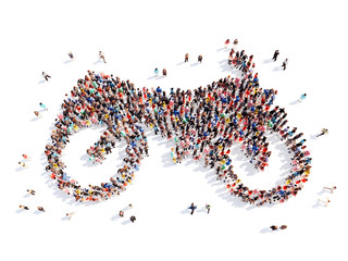 people in the form of a motorcycle.