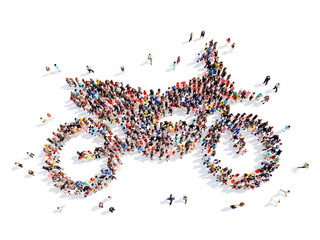 people in the form of a motorcycle.