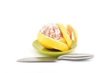 Grapefruit peel on a white background