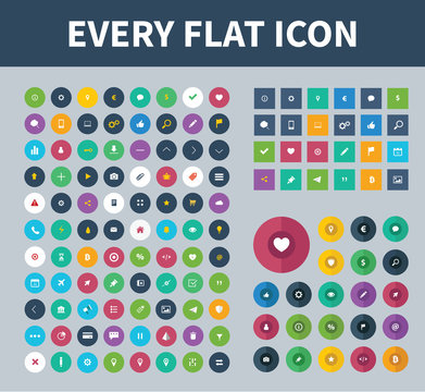 Flat design icons for web and mobile design