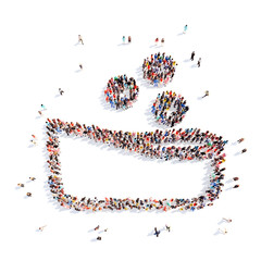 people in the form of a childrens bath