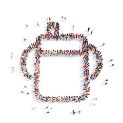 people in the form of a baby bottle.