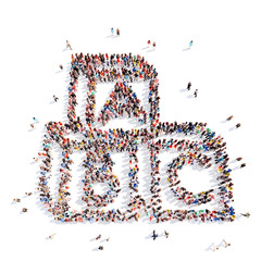 people in the form of childrens alphabet.