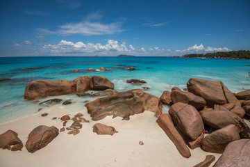 Tropical island beach Anse Lazio, Praslin, Seychelles