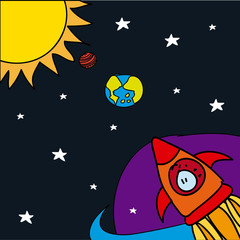 Obraz premium space drawn