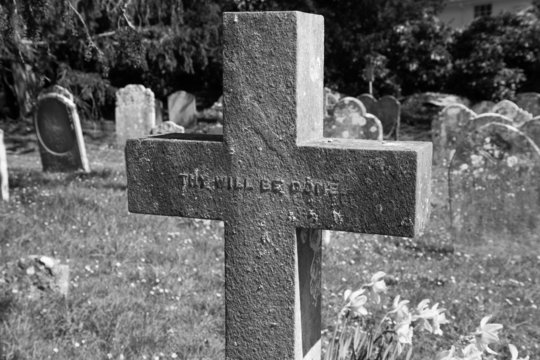 Cross with inscription 'Thy will be done'