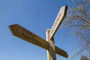 Wooden Public Footpath Sign