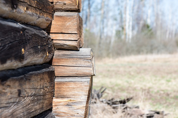 old countryside house wooden wall details