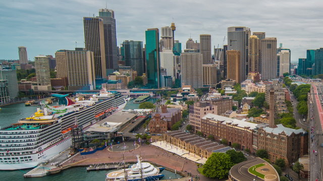 A nice view to the city of Sydney from the Harbor Bridge