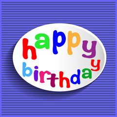 Paper happy birthday sign.