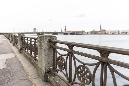 panoramic image of Riga shoreline