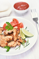 Chicken roasted meat and vegetable