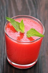 Watermelon cocktail in glass