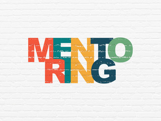 Education concept: Mentoring on wall background