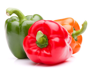Sweet bell pepper isolated on white background cutout