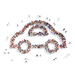 people in the form of children cars.