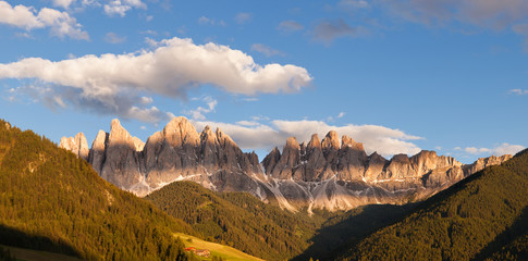 Panorama of Geisler (Odle) Dolomites Group