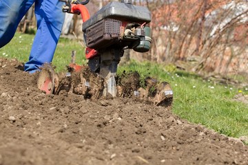 Hand plowing.