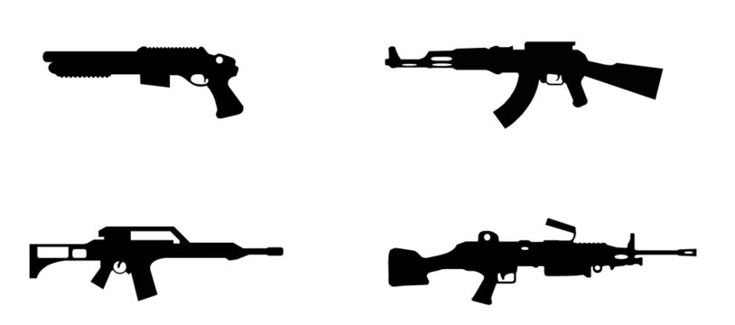 Fusils d'assaut en 4 ic&ocirc;nes