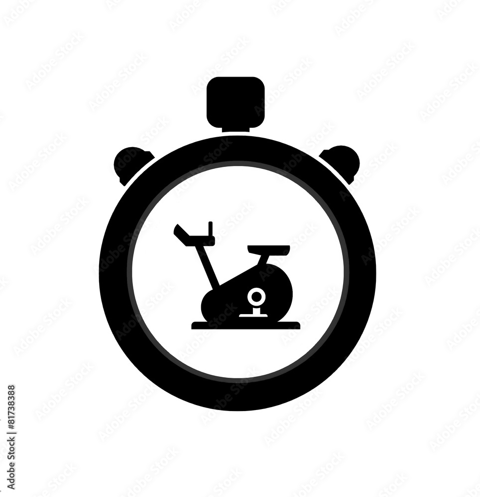 Sticker Vélo d'appartement dans un chronomètre