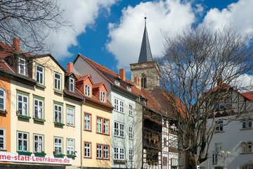 Obraz premium Domy na Krämerbrücke, Erfurt, Niemcy