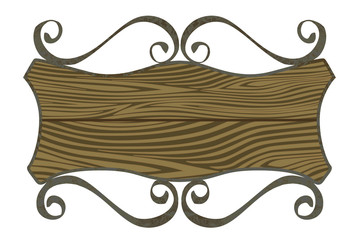 Shield shaped rusty metal signboard