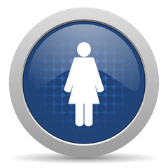 female blue glossy web icon