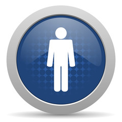 male blue glossy web icon