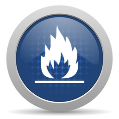 flame blue glossy web icon