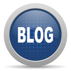blog blue glossy web icon