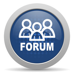forum blue glossy web icon
