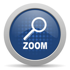 zoom blue glossy web icon