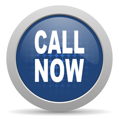 call now blue glossy web icon